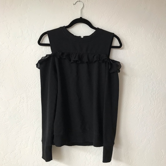 Halogen ruffle cold shoulder sweatshirt. - Picture 2 of 8